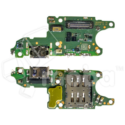 Шлейф для Huawei Honor 400 Lite (ABR-NX1) плата на системный разъем/разъем SIM/микрофон - Премиум