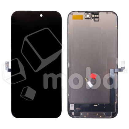 Дисплей для iPhone 16 Plus (A3290) в сборе с тачскрином Черный - (Soft OLED) (площадка под IC)