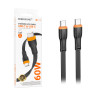 Кабель Type-C - Type-C Borofone BX118 (3A, 60W, плоский) Черный