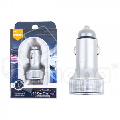 Автомобильное зарядное устройство USB/Type-C YU54W (54W, QC3.0, PD, SuperVOOC, FlashCharge, 1Type-C, 1USB) Серый