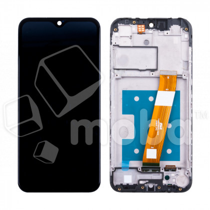 Дисплей для Samsung Galaxy A01/M01 (A015F/M015F) модуль с рамкой Черный (Широкий коннектор) - OR Ref. (SP)