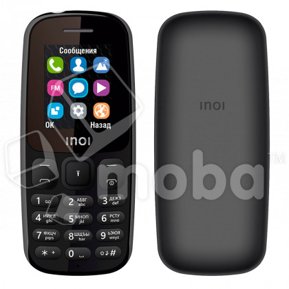 Мобильный телефон INOI 101 (ЗУ в комплекте, 2SIM, EDGE, BT, FM, MicroSD, фонарик) Черный
