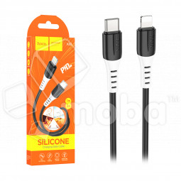 Кабель Type-C - Lightning Hoco X82 (3A, 20W, PD, оплетка силикон, термостойкий) Черный