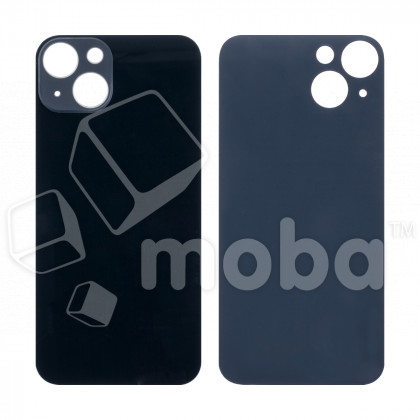 Задняя крышка для iPhone 13 (A2635) Черный (стекло, широкий вырез под камеру, логотип)