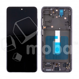 Дисплей для Samsung Galaxy S21 FE (G990B) модуль с рамкой Серый - (OLED) (Full Size)