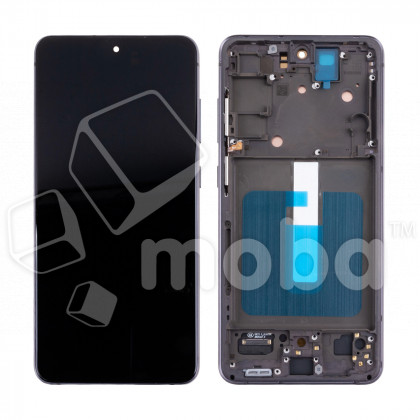 Дисплей для Samsung Galaxy S21 FE (G990B) модуль с рамкой Серый - (OLED) (Full Size)