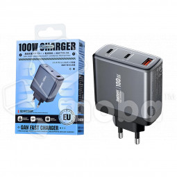 Сетевое зарядное устройство USB/Type-C Remax U2-ACC (100W, QC3.0, PD, GaN) Серебро