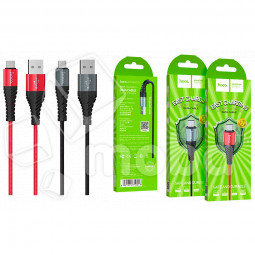Кабель USB - MicroUSB Hoco X38 (2.4A, оплетка нейлон) Черный