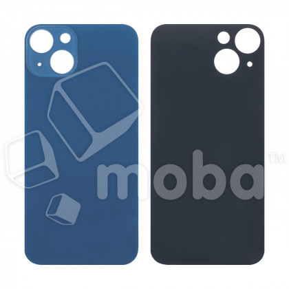 Задняя крышка для iPhone 13 (A2635) Синий (стекло, широкий вырез под камеру, логотип)