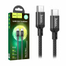 Кабель Type-C - Type-C Hoco X14 (3A, 60W, PD, оплетка нейлон) Черный