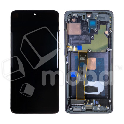 Дисплей для Samsung Galaxy S20 Ultra (G988B) модуль с рамкой Черный - (Soft OLED, 120 Гц) (Full Size)