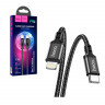 Кабель Type-C - Lightning Hoco X14 (3A, 20W, PD, оплетка нейлон) Черный