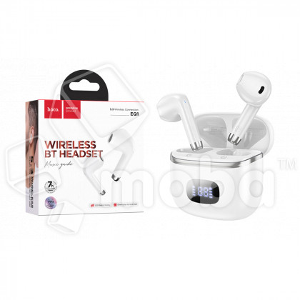 Беспроводные наушники Bluetooth Hoco EQ1 (TWS, с дисплеем, вкладыши) Белый