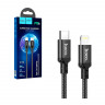 Кабель Type-C - Lightning Hoco X14 (3A, 20W, PD, оплетка нейлон, 2 м) Черный