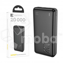 Внешний Аккумулятор (Power Bank) BC 20PB87 20000 mAh (20W, QC3.0, PD, USB, MicroUSB, Type-C, LED индикатор) Черный