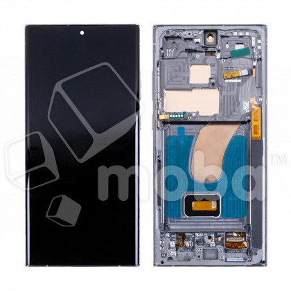 Дисплей для Samsung Galaxy S23 Ultra (S918B) модуль с рамкой Зеленый - (OLED) (Full Size)