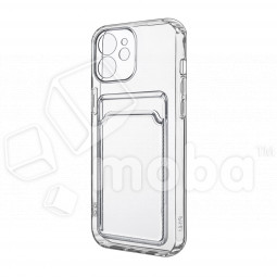 Чехол-накладка для iPhone 11 (с защитой камеры, карманом для карт, прозрачный)