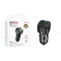Автомобильное зарядное устройство USB/Type-C Borofone BZ34B (38W, QC3.0, PD, 1Type-C, 1USB) Черный