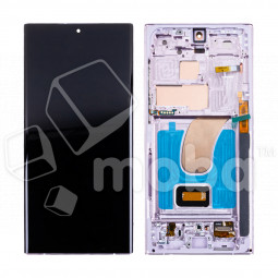 Дисплей для Samsung Galaxy S23 Ultra (S918B) модуль с рамкой Лавандовый - (OLED) (Full Size)