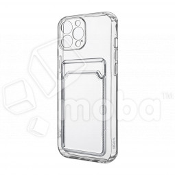 Чехол-накладка для iPhone 11 Pro (с защитой камеры, карманом для карт, прозрачный)