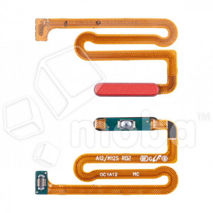 Шлейф для Samsung Galaxy M12/A12/A12 Nacho (M127F/A125F/A127F) сканер отпечатка пальцев Красный