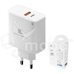 Сетевое зарядное устройство USB/Type-C BC C65 (65W, QC3.0, PD, SuperVOOC, FlashCharge) Белый
