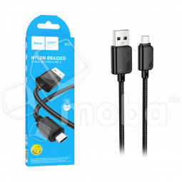 Кабель USB - MicroUSB Hoco X113 (2.4A, оплетка нейлон) Черный