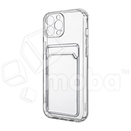 Чехол-накладка для iPhone 11 Pro Max (с защитой камеры, карманом для карт, прозрачный)