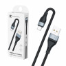 Кабель USB - MicroUSB BC X57 (5A, оплетка ткань) Черный