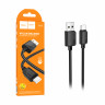 Кабель USB - Type-C Hoco X113 (3А, оплетка нейлон) Черный