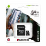 Карта памяти MicroSDXC 64GB Class 10 Kingston Canvas Select Plus A1 100MB/s + SD адаптер