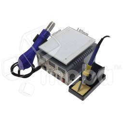 Паяльная станция KADA 9803D+ (фен+паяльник+станок для разбора модулей) (Фен - 100-480°C, 480W, Паяльник - 200-480°C, 90W, Станок - 50-150°C, 600W LCD)