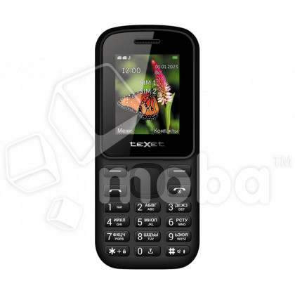 Мобильный телефон Texet TM-130 (2SIM, BT, FM, MicroSD, фонарик, диктофон) Черный-красный