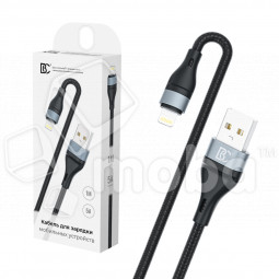 Кабель USB - Lightning BC X57 (5A, оплетка ткань) Черный