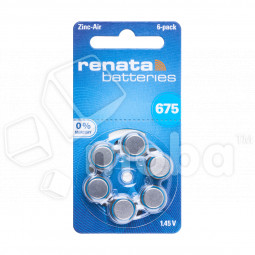 Батарейка ZA675 Renata Zinc Air 1.45V для слуховых аппаратов (6 шт. в блистере)