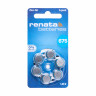 Батарейка ZA675 Renata Zinc Air 1.45V для слуховых аппаратов (6 шт. в блистере)
