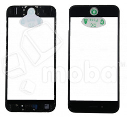 Стекло для переклейки iPhone 6 в сборе с рамкой и OCA пленкой Черный - OR (Mitsubishi)