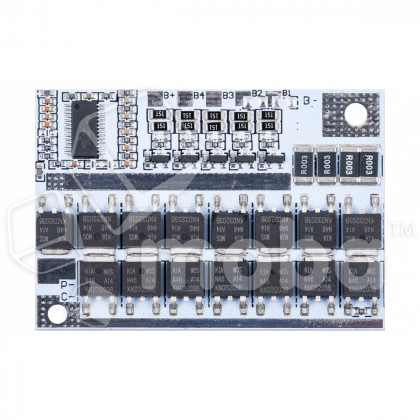 Плата контроллера заряда BMS 5S для аккумуляторов 18650 (100A, 21V, на 5 АКБ, с защитой и балансировкой)