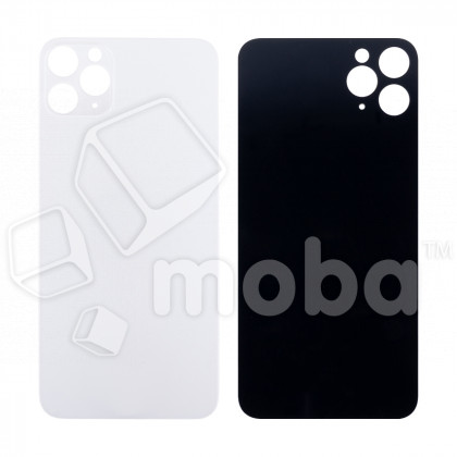 Задняя крышка для iPhone 11 Pro (A2215) Белый (стекло, монолит, широкий вырез под камеру, логотип) - Премиум