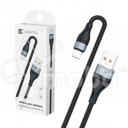 Кабель USB - Type-C BC X57 (5A, оплетка ткань) Черный