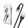 Кабель USB - Type-C BC X57 (5A, оплетка ткань) Черный