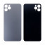 Задняя крышка для iPhone 11 Pro Max (A2218) Серый (стекло, монолит, широкий вырез под камеру, логотип) - Премиум