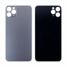 Задняя крышка для iPhone 11 Pro Max (A2218) Серый (стекло, монолит, широкий вырез под камеру, логотип) - Премиум