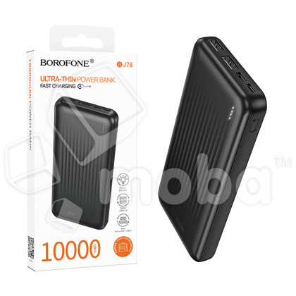 Внешний Аккумулятор (Power Bank) Borofone BJ78 10000 mAh (10W, 2USB, MicroUSB, Type-C, LED индикатор) Черный