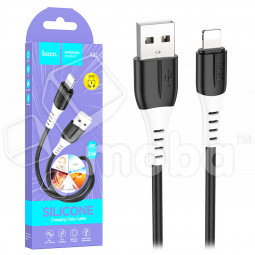 Кабель USB - Lightning Hoco X82 (2.4А, оплетка силикон, термостойкий) Черный