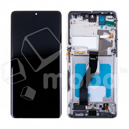 Дисплей для Samsung Galaxy S21 Ultra (G998B) модуль с рамкой Серебро - (OLED) (Full Size)