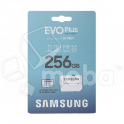 Карта памяти MicroSDXC 256GB Class 10 Samsung Evo Plus U3 V30 A2 + SD адаптер