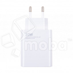 Сетевое зарядное устройство USB для Xiaomi Turbo Charger (33W, QC3.0, кабель Type-C с чипом IC) Белый
