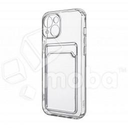 Чехол-накладка для iPhone 13 (с защитой камеры, карманом для карт, прозрачный)