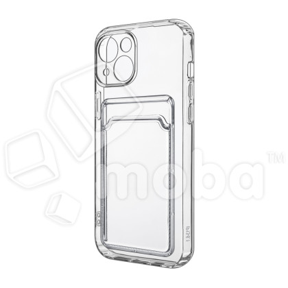 Чехол-накладка для iPhone 13 (с защитой камеры, карманом для карт, прозрачный)